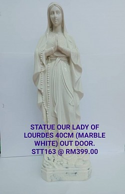 Statue our lady of Lourdes 40cm (marble white)