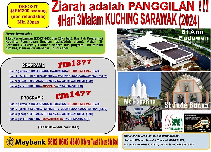 Ziarah Kuching Sarawak 4D3N (2024)