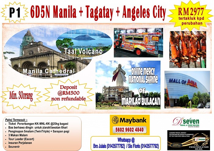 Package 1 6D5N Manila + Tagatay + Angeles City