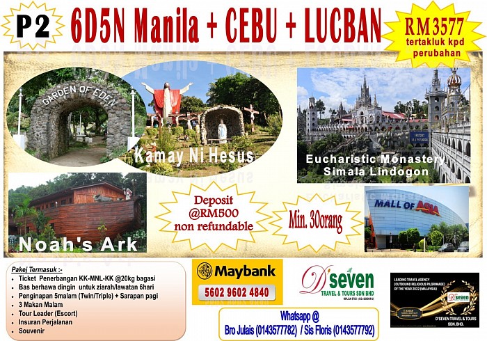 Package 2 6D5N - Manila + Cebu + Lucban