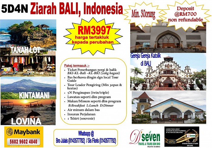 Ziarah Bali Indonesia 5D4N