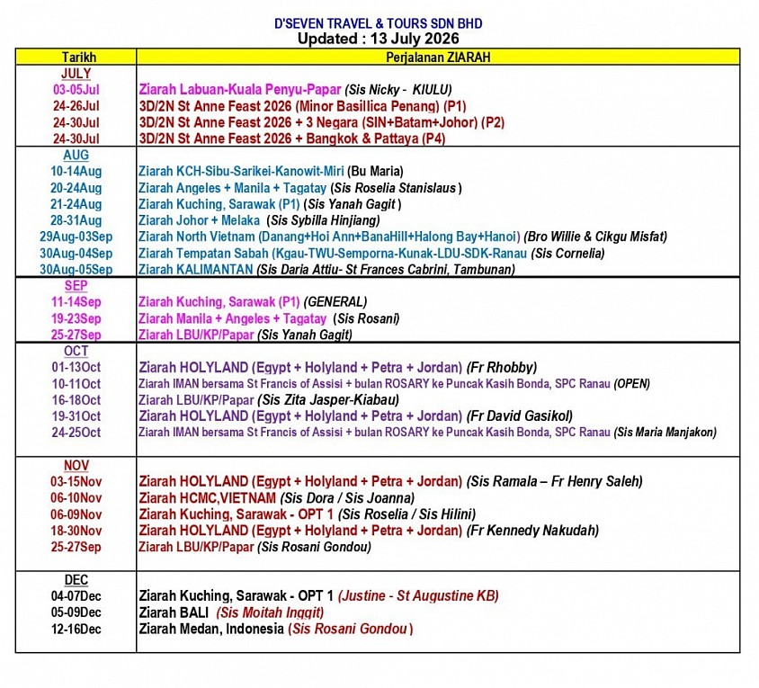 Pilgrimage travel dates planner Suggestions for year 2026